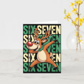 Funny Christmas Reindeer Dabbing Xmas Dab Six Seve Karte (Gelbe Blume)