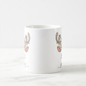 Funny Christmas Reindeer Faces Individuelle Name Kaffeetasse (Mittel)