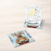 Funny Christmas Reindeer Holiday Cheer Rechteckiger Pappuntersetzer (Vor Ort)