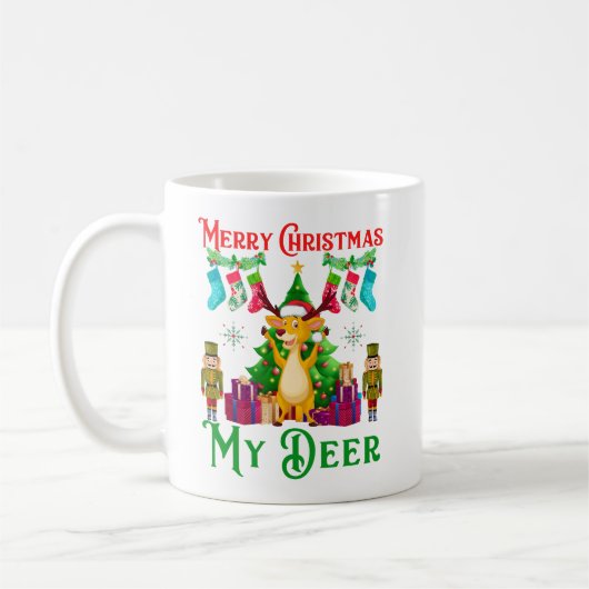 Funny Christmas Reindeer, Merry Christmas My Deer Kaffeetasse (Links)