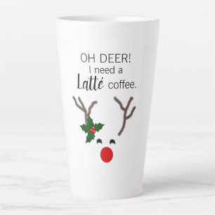Funny Christmas Reindeer Modern Milchtasse