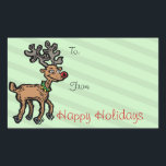 Funny Christmas Reindeer Rechteckiger Aufkleber<br><div class="desc">Funny Weihnachtsgeschenke für Ihre Kinder Urlaub Geschenke! Cartoon Santa Claus Aufkleber. So niedlich.</div>