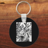 Funny Christmas Reindeer Selfie Santa Claus Xmas S Schlüsselanhänger (Vorderseite)