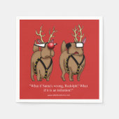 Funny Christmas Reindeer Spaß Napkins Serviette (Vorderseite)
