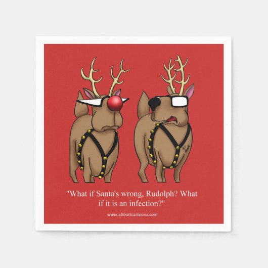 Funny Christmas Reindeer Spaß Napkins Serviette (Vorderseite)