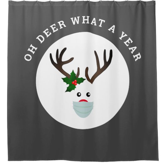 Funny Christmas Reindeer Zitat Duschvorhang (Vorderseite)