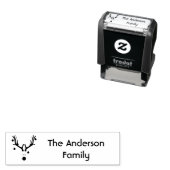 Funny Christmas Rentier Kopf Familienname Permastempel (Beispiel)