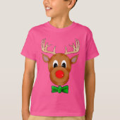 Funny Christmas Rentier mit Bowtie T-Shirt (Vorderseite)