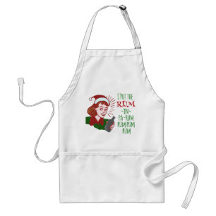 Funny Christmas Retro Drink Rum Woman Holiday Schürze