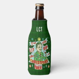 Funny Christmas Retro Drink Spaß Mann Lit Up Flaschenkühler