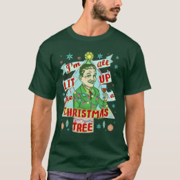 Funny Christmas Retro Drink Spaß Mann Lit Up T-Shirt