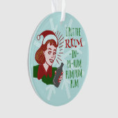 Funny Christmas Retro Frau Drink Rum Holiday Ornament (Vorderseite)