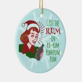 Funny Christmas Retro Rum Drink Frauen Urlaub Keramik Ornament (Rechts)