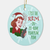 Funny Christmas Retro Rum Drink Frauen Urlaub Keramik Ornament (Links)