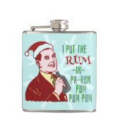 Funny Christmas Retro Rum Drink Man Holiday Flachmann (Vorderseite)