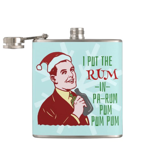 Funny Christmas Retro Rum Drink Man Holiday Flachmann (Geöffnet)