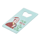 Funny Christmas Retro Rum Drink Man Holiday Kreditkarten Flaschenöffner (Rückseite Schrägansicht)