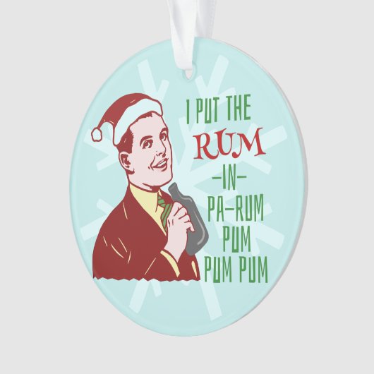 Funny Christmas Retro Rum Drink Man Holiday Ornament (Vorderseite)