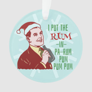 Funny Christmas Retro Rum Drink Man Holiday Ornament