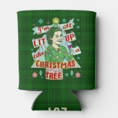 Funny Christmas Retro Trinken Spaß Frau Lit Up Dosenkühler (Rückseite)