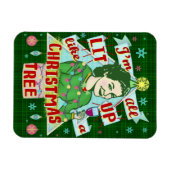 Funny Christmas Retro Trinken Spaß Frau Lit Up Magnet (Horizontal)