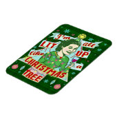 Funny Christmas Retro Trinken Spaß Frau Lit Up Magnet (Linke Seite)