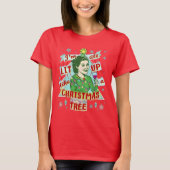 Funny Christmas Retro Trinken Spaß Frau Lit Up T-Shirt (Vorderseite)