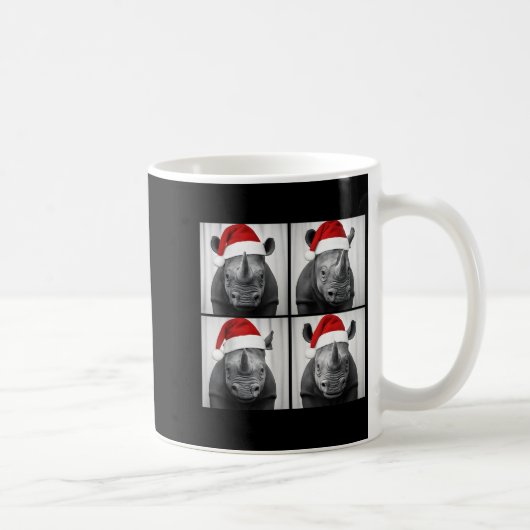 Funny Christmas Rhinoceros Santa Photo Booth Safar Kaffeetasse (Rechts)