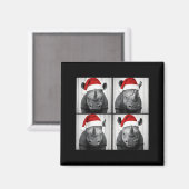 Funny Christmas Rhinoceros Santa Photo Booth Safar Magnet (Vorderseite/Rückseite)