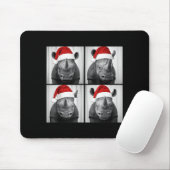 Funny Christmas Rhinoceros Santa Photo Booth Safar Mousepad (Mit Mouse)