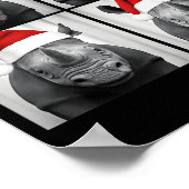 Funny Christmas Rhinoceros Santa Photo Booth Safar Poster (Ecke)