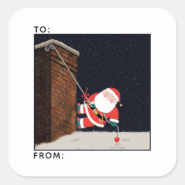 Funny Christmas Rock Klettern Weihnachtsfeiertage  Quadratischer Aufkleber