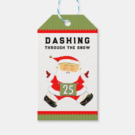 Funny Christmas Runner Geschenkanhänger (Vorderseite)