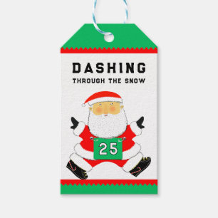 Funny Christmas Runner Gift Tags Geschenkanhänger