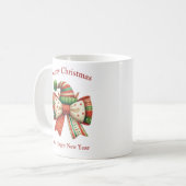 Funny Christmas rustikaler Bogen mit Elfenschuhen Kaffeetasse (Vorderseite Links)