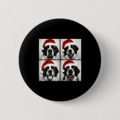 Funny Christmas Saint Bernard Santa Dog Lover Phot Button (Vorderseite)