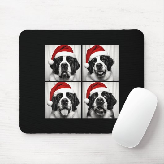 Funny Christmas Saint Bernard Santa Dog Lover Phot Mousepad (Mit Mouse)