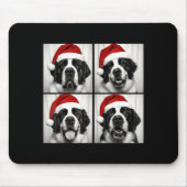 Funny Christmas Saint Bernard Santa Dog Lover Phot Mousepad (Vorne)