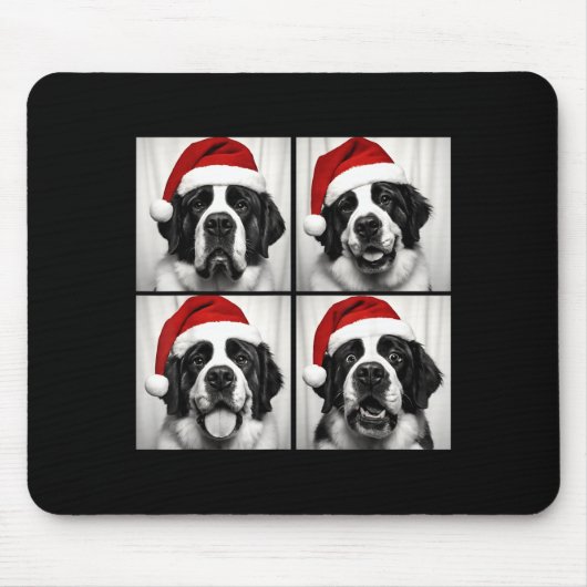 Funny Christmas Saint Bernard Santa Dog Lover Phot Mousepad (Vorne)