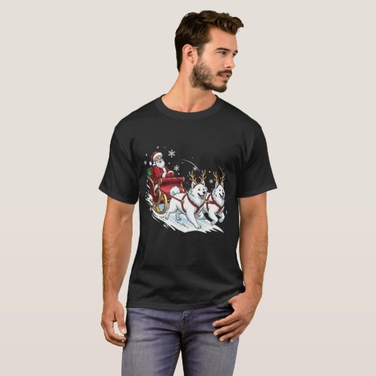 Funny Christmas Samoyed Dogs Lover Xmas T-Shirt (Vorne ganz)