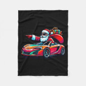 Funny Christmas Santa Claus Driving Srt Car Xmas P Fleecedecke (Vorderseite)