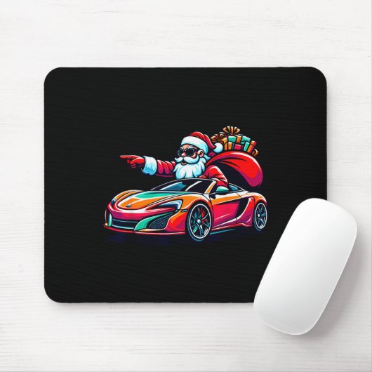 Funny Christmas Santa Claus Driving Srt Car Xmas P Mousepad (Mit Mouse)