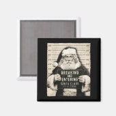 Funny Christmas Santa Claus Humor Mugshot Xmas Men Magnet (Vorderseite/Rückseite)