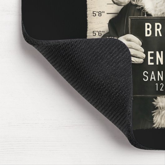 Funny Christmas Santa Claus Humor Mugshot Xmas Men Mousepad (Ecke)