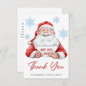 Funny Christmas Santa Claus Reindeer Dankeskarte (Vorne/Hinten)