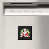 Funny Christmas Santa Claus Santa Barber Get Faded Magnet (In Situ (Geschirrspüler))