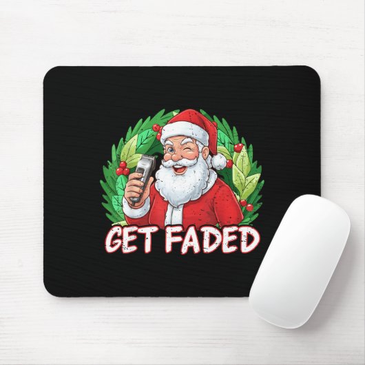 Funny Christmas Santa Claus Santa Barber Get Faded Mousepad (Mit Mouse)