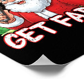 Funny Christmas Santa Claus Santa Barber Get Faded Poster (Ecke)