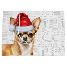 Funny Christmas Santa Dog Chihuahua Holiday Große Geschenktüte