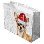 Funny Christmas Santa Dog Chihuahua Holiday Große Geschenktüte (Rückseite Schrägansicht)
